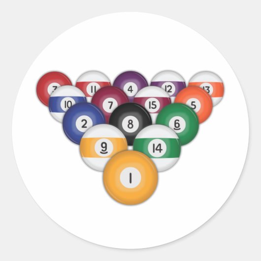 Sticker Rond Billard / Ballons de piscine : (Devant)
