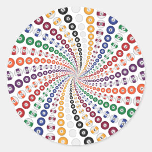 Sticker Rond Billard / Ballons de piscine Spirale :