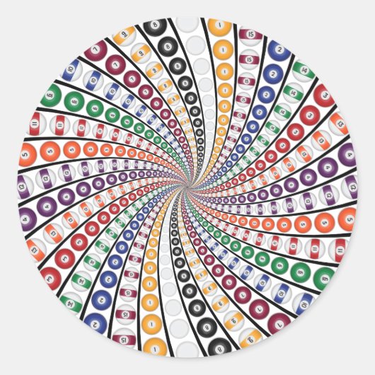 Sticker Rond Billard / Ballons de piscine Vortex : (Devant)