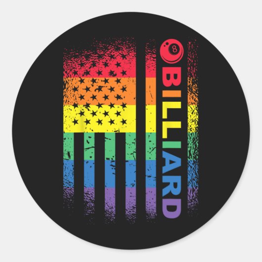 Sticker Rond Billard Billard Billard américain Billiard - Bil (Devant)