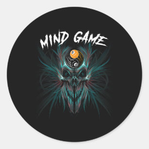 Sticker Rond Billard Billard Snooker Crâne 8 boules 9 boules po