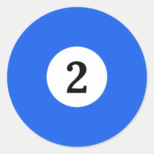 Sticker Rond Billard bleu massif Ball 2 (Devant)