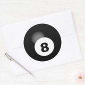 Sticker Rond Billard cool Jeu de billard noir Lucky 8 Ball (Enveloppe)