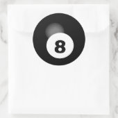 Sticker Rond Billard cool Jeu de billard noir Lucky 8 Ball (Sac)