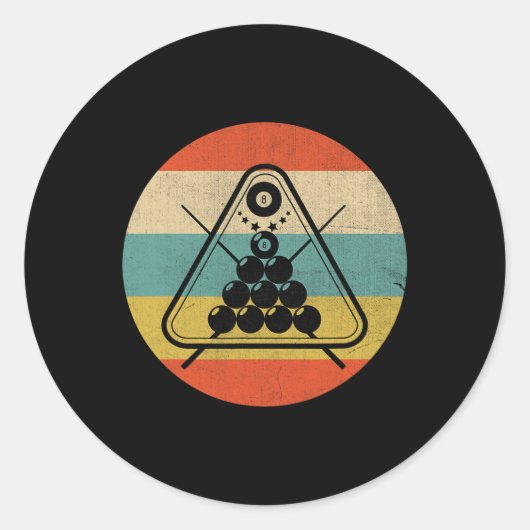Sticker Rond Billard de billard du billard du billard du billar (Devant)