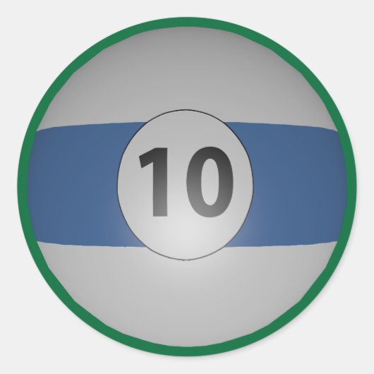 Sticker Rond Billard Dix Balles (Devant)