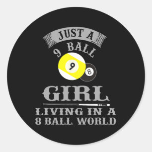 Sticker Rond Billard Juste Une Fille De 9 Ll Vivant Dans Un Mon