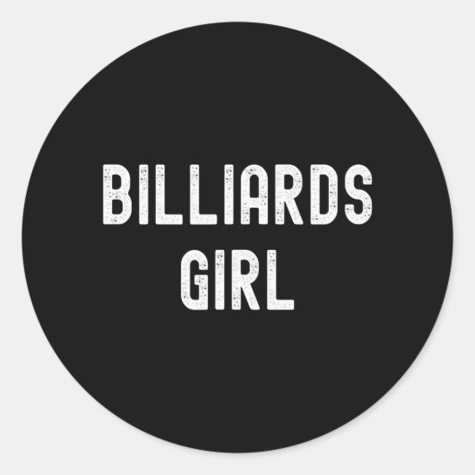 Sticker Rond Billard Lover Billiards Girl (Devant)