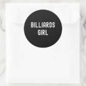 Sticker Rond Billard Lover Billiards Girl (Sac)
