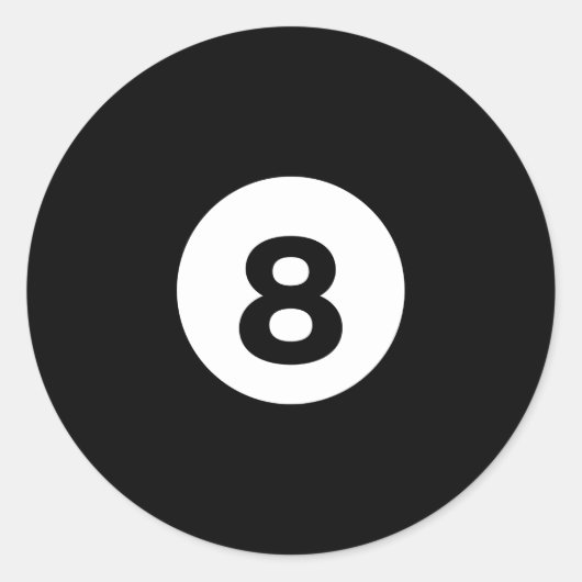 Sticker Rond Billard noir massif boule 8 (Devant)