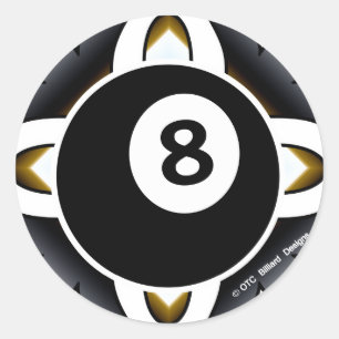 Sticker Rond Billard OTC 8 Ball Déco