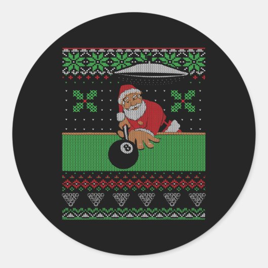 Sticker Rond Billard piscine laide style pull de Noël (Devant)