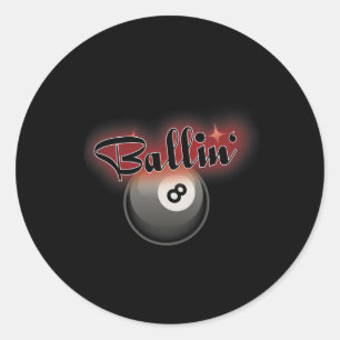 Sticker Rond Billard Pool 8 Bal S