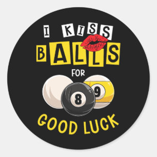 Sticker Rond Billard Pool 8 Ball Snooker Femme Billard Jouer