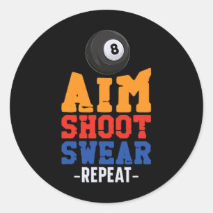Sticker Rond Billard Pool Lecteur Ball 8 Ball Vintage Objectif