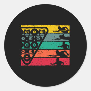 Sticker Rond Billard rétro Sport