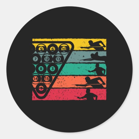 Sticker Rond Billard rétro Sport (Devant)