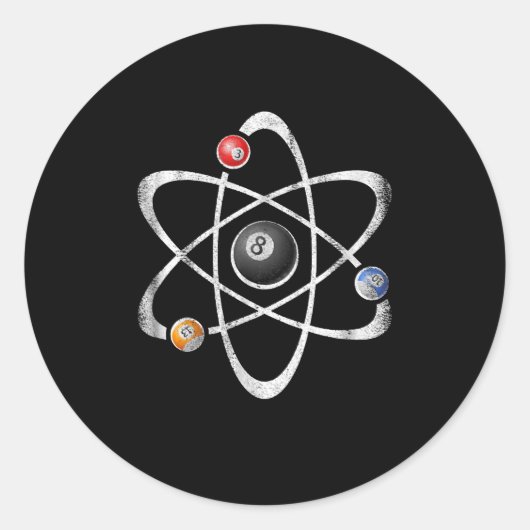 Sticker Rond Billard Salle de billard Sport Atom Science (Devant)