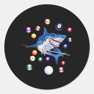 Sticker Rond Billard Shark Billard Joueur billard billard Snook