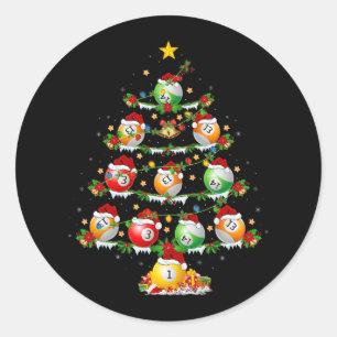 Sticker Rond Billard Sports Amoureux Éclairage Billard Christma