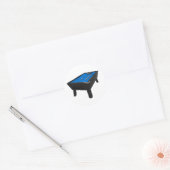 Sticker Rond Billard : Tapis Bleu : (Enveloppe)