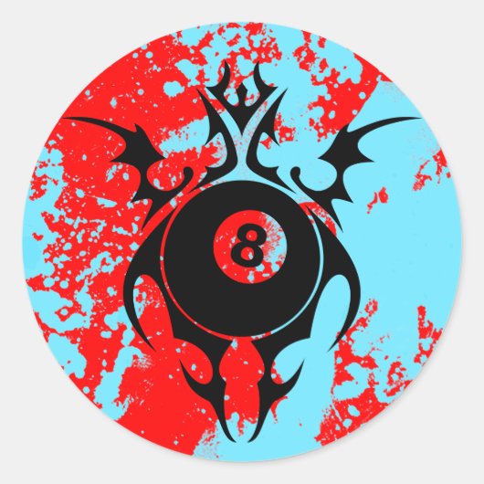 Sticker Rond billard. tribal. (Devant)