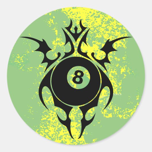 Sticker Rond billard. tribal. (Devant)