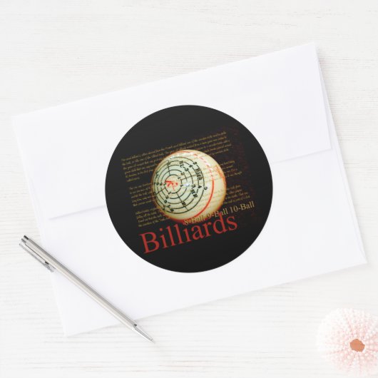 Sticker Rond Billards (Enveloppe)