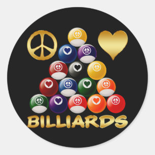 STICKER ROND BILLARDS D'AMOUR DE PAIX