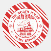 Sticker Rond Billet de Noël Polar Express (Devant)