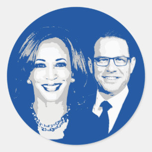 Sticker Rond Billet Kamala Harris et Josh Shapiro