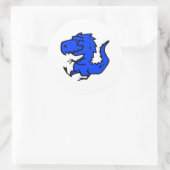 STICKER ROND BILLETS DE DINOSAUR BLEU (Sac)