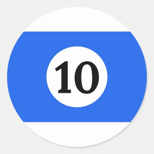Sticker Rond Billiard Billard Bal Bleu Billiard 10 (Devant)
