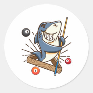 Sticker Rond Billiard Shark Hustler Pool Shirts Girls Snooker G