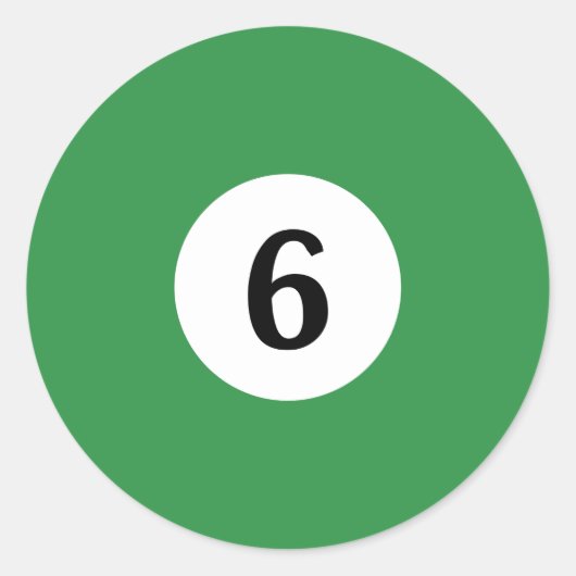 Sticker Rond Billiard solide balle verte 6 (Devant)