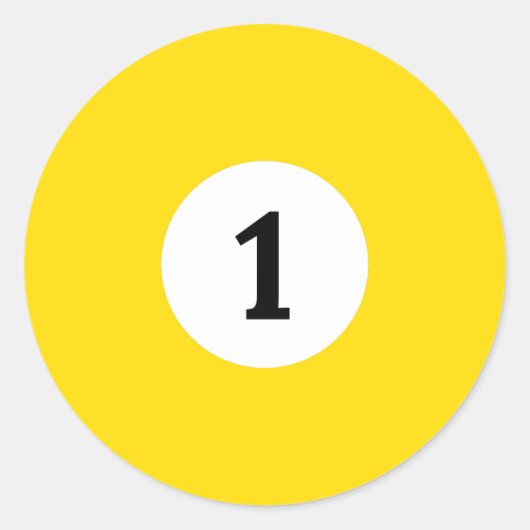 Sticker Rond Billiard Solide Boule Jaune 1 (Devant)