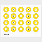 Sticker Rond Billiard Solide Boule Jaune 1 (Feuille)