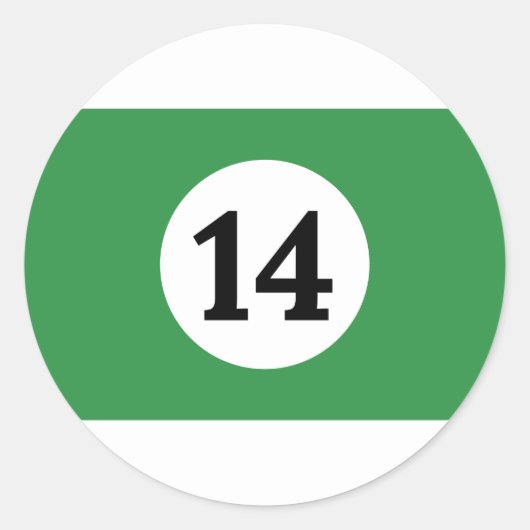Sticker Rond Billiard Stripes Green Ball 14 (Devant)