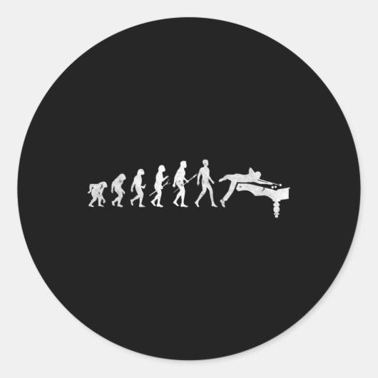 Sticker Rond Billiards Évolution De Billard Humain Snooker Pool (Devant)