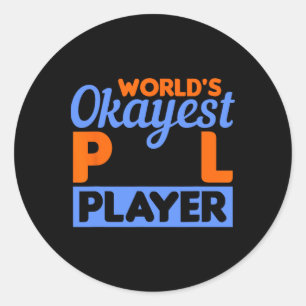 Sticker Rond Billiards Worlds Okayest Pool Player 8 Ll 1