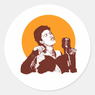 Sticker Rond Billie Holiday