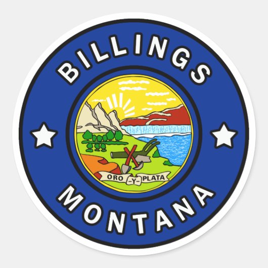 Sticker Rond Billings Montana (Devant)