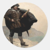 Sticker Rond Billy Bones, île au trésor par N. C. Wyeth (Devant)