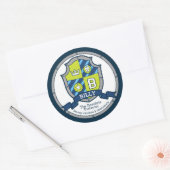 Sticker Rond Billy lettre B nom signifiant heraldry shield kids (Enveloppe)