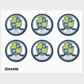 Sticker Rond Billy lettre B nom signifiant heraldry shield kids (Feuille)