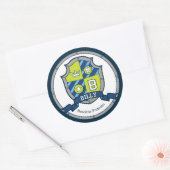 Sticker Rond Billy lettre B nom signifiant heraldry shield kids (Enveloppe)