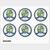 Sticker Rond Billy lettre B nom signifiant heraldry shield kids (Feuille)