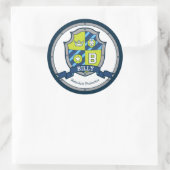 Sticker Rond Billy lettre B nom signifiant heraldry shield kids (Sac)