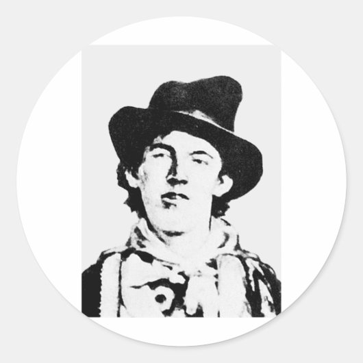 Sticker Rond Billy The Kid ~ William H. Bonney / Outlaw (Devant)