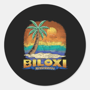 Sticker Rond Biloxi Mississippi Souvenir Vintage en détresse